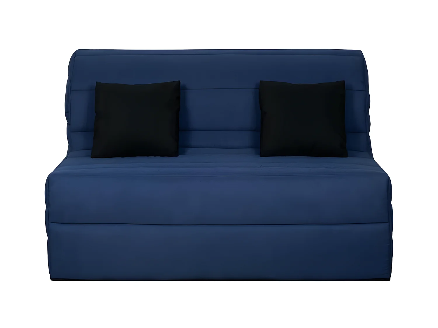 DUNLOPILLO Banquette BZ - Tissu Marine + 2 coussins noir - L 140 x P 99 x H 98 cm - Made in France - ALICE