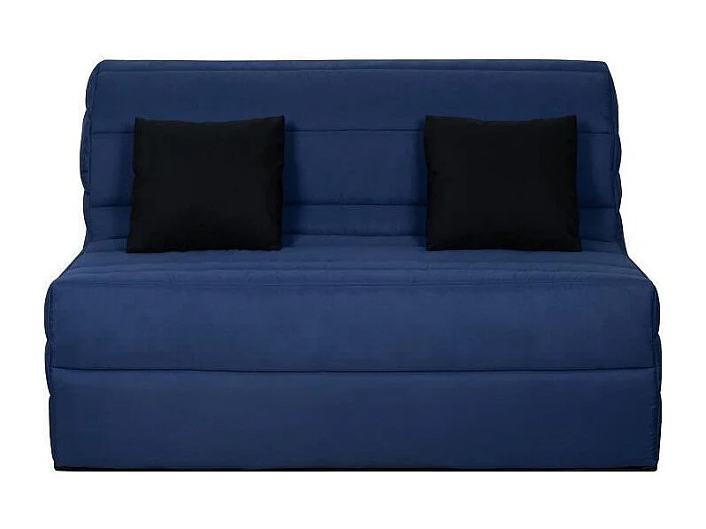 DUNLOPILLO Banquette BZ - Tissu Marine + 2 coussins noir - L 140 x P 99 x H 98 cm - Made in France - ALICE