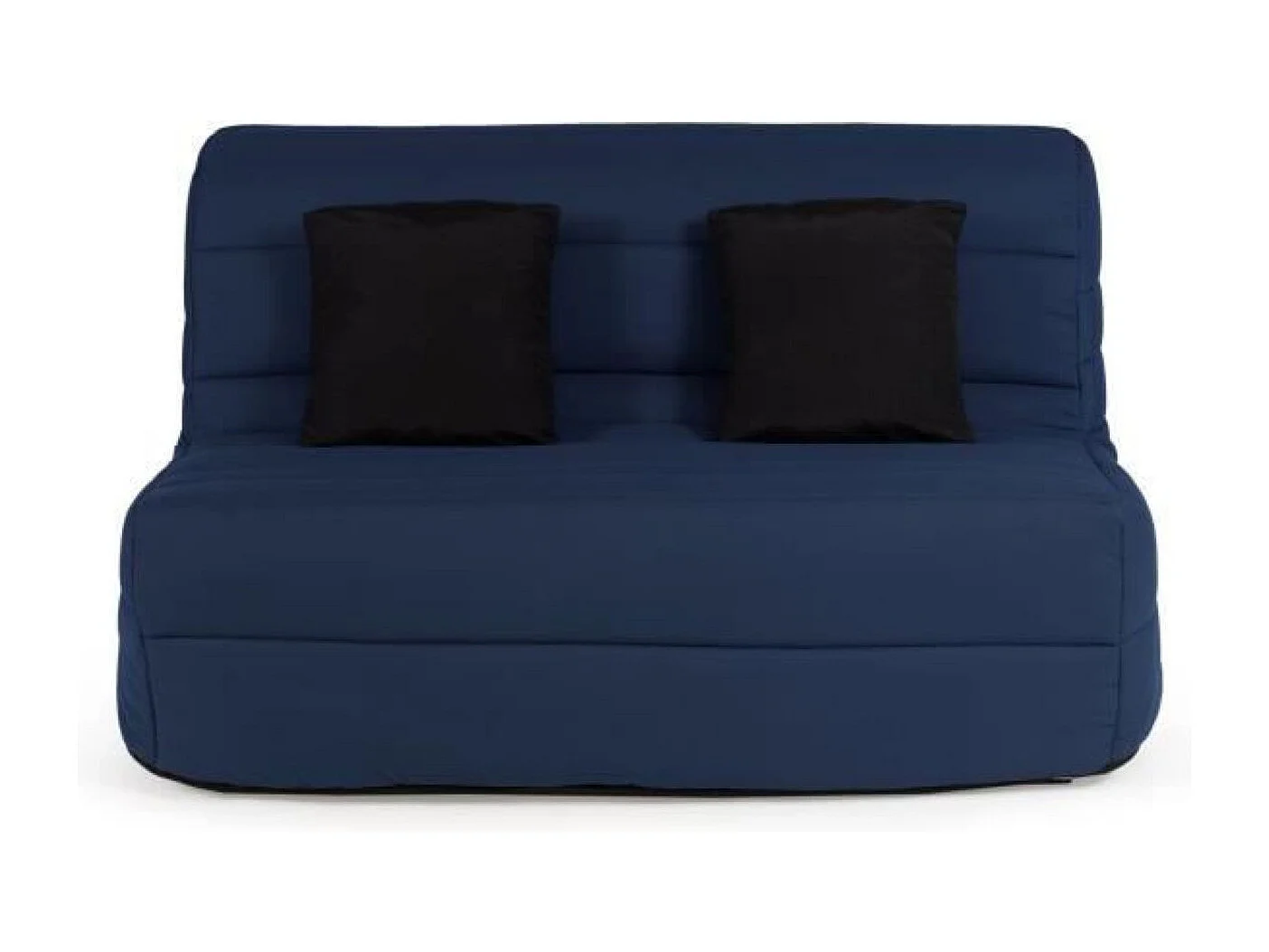 DUNLOPILLO Banquette BZ - Tissu Marine + 2 coussins noir - L 140 x P 99 x H 98 cm - Made in France - ALICE