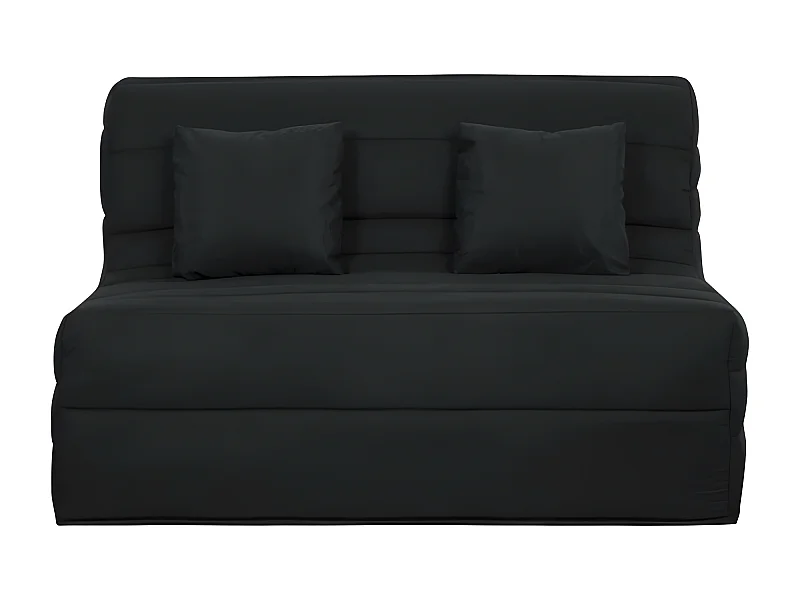 DUNLOPILLO Banquette BZ - Tissu Noir + 2 coussins noir - L 140 x P 99 x H 98 cm - Made in France - ALICE