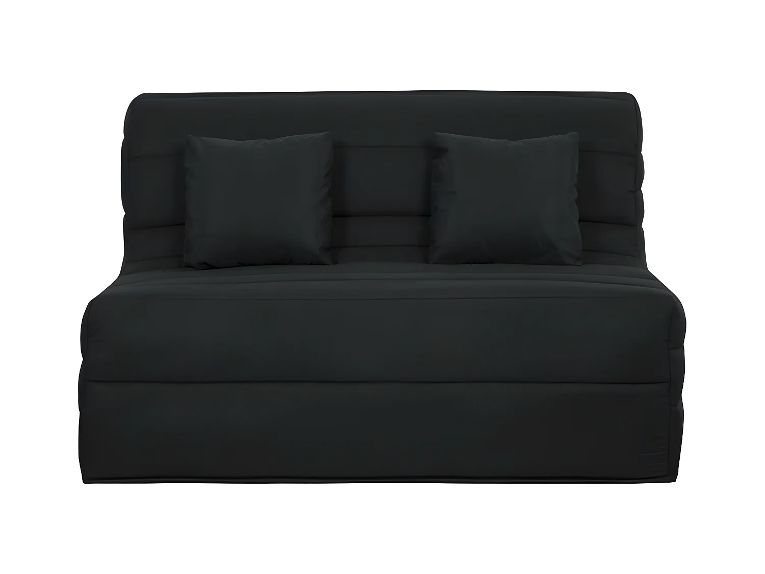 DUNLOPILLO Banquette BZ - Tissu Noir + 2 coussins noir - L 140 x P 99 x H 98 cm - Made in France - ALICE