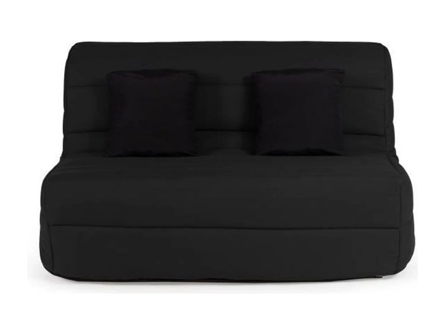 DUNLOPILLO Banquette BZ - Tissu Noir + 2 coussins noir - L 140 x P 99 x H 98 cm - Made in France - ALICE