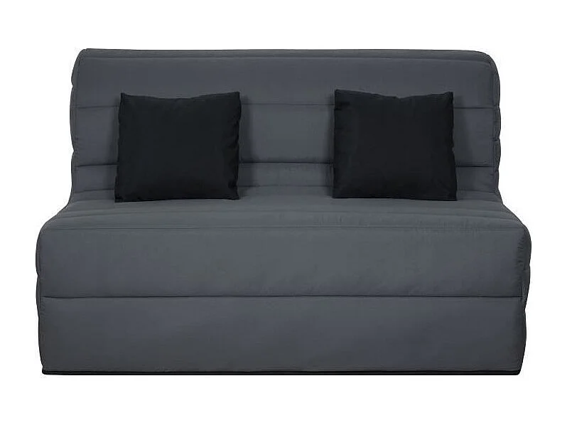 DUNLOPILLO Banquette BZ Dunlopillo - Tissu Gris + 2 coussins noir - L 140 x P 99 x H 98 cm - Made in France - ALICE