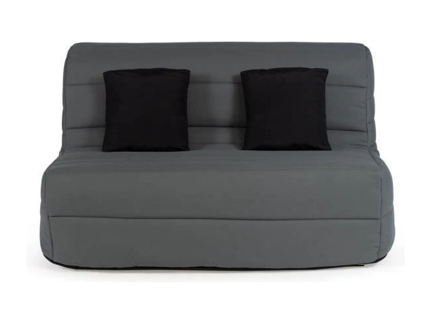 DUNLOPILLO Banquette BZ Dunlopillo - Tissu Gris + 2 coussins noir - L 140 x P 99 x H 98 cm - Made in France - ALICE