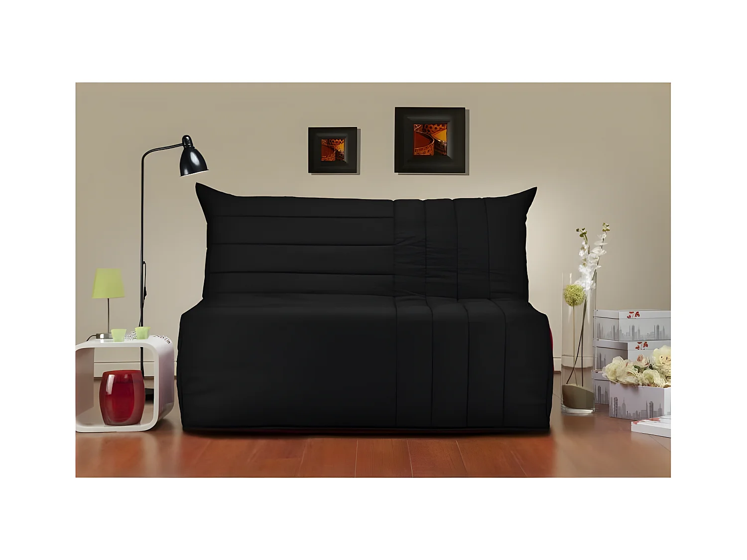 Bank BZ BECCI 3-zits Zwart - Eigentijdse Stijl - Franse Fabricage