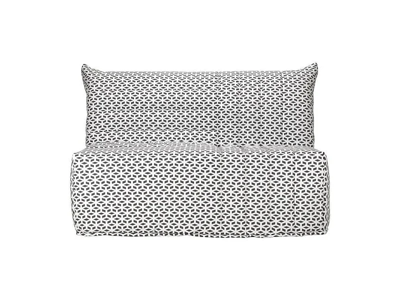 BULTEX Banquette BZ BECCI 3 places - L 142 x P 101 cm - Tissu noir et blanc