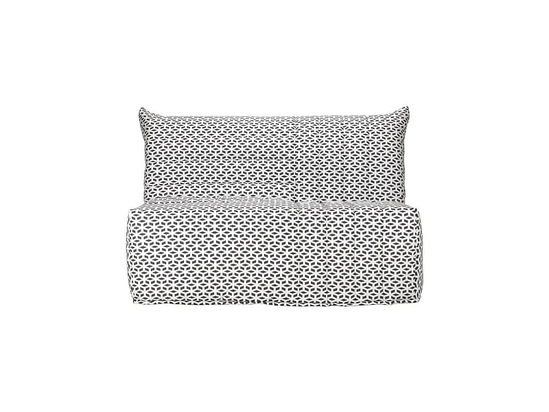 BULTEX Banquette BZ BECCI 3 places - L 142 x P 101 cm - Tissu noir et blanc