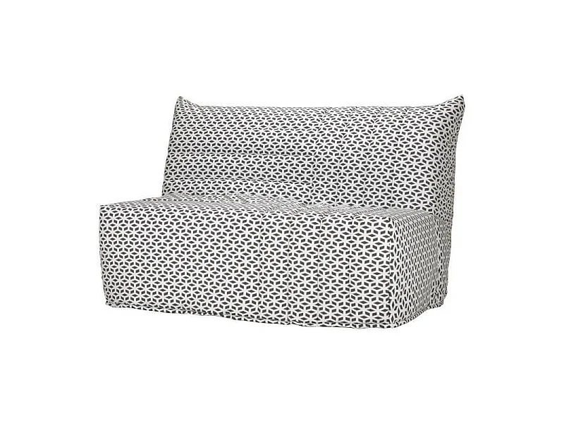 BULTEX Banquette BZ BECCI 3 places - L 142 x P 101 cm - Tissu noir et blanc