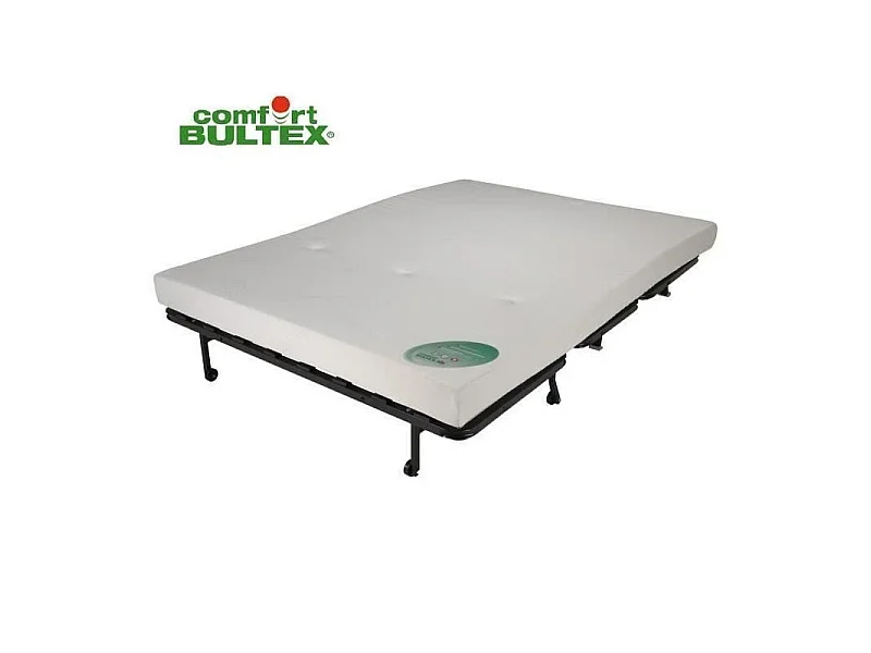 BULTEX Banquette BZ BECCI 3 places - L 142 x P 101 cm - Tissu noir et blanc