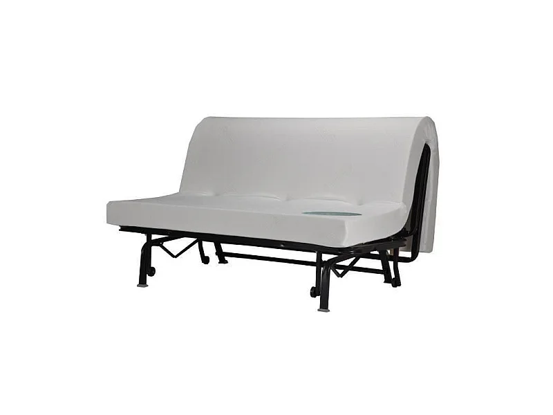 BULTEX Banquette BZ BECCI 3 places - L 142 x P 101 cm - Tissu noir et blanc