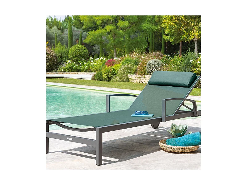 Transat Ocala inclinable jade/graphite Hespéride