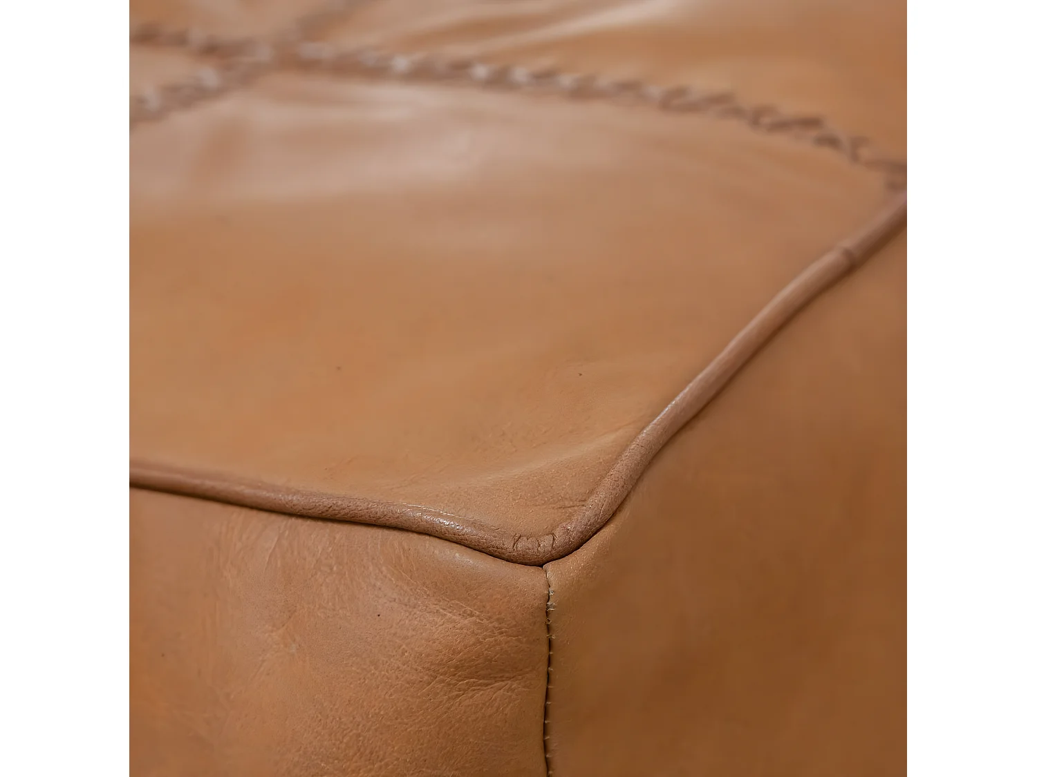 Pouf en cuir 1 place marron Gaetan