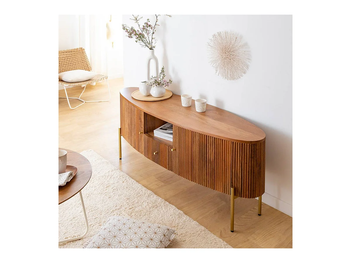 Meuble TV en bois de manguier Cécile