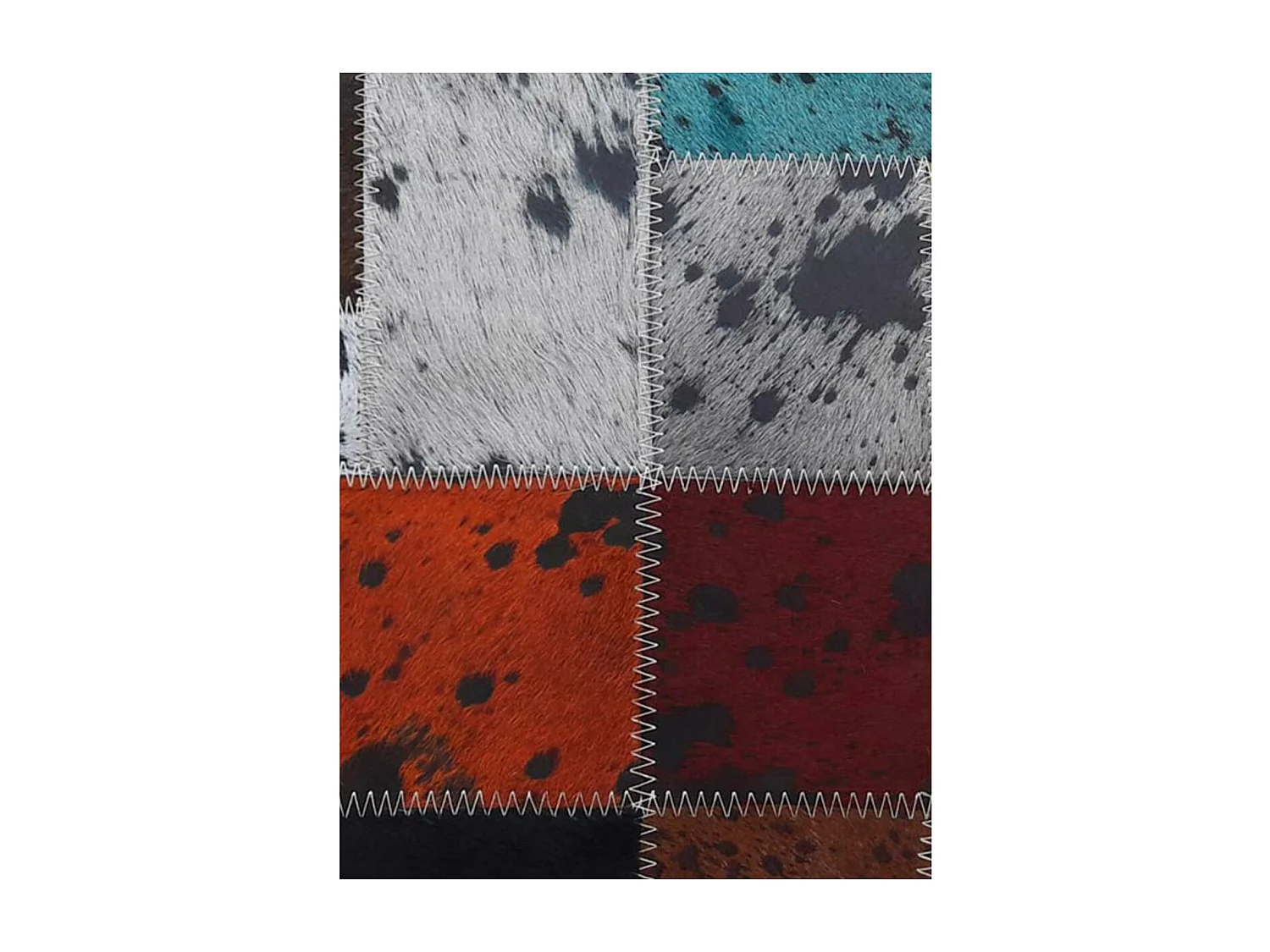 Coussin 45x45 fait à la main en peau de vache multicolore NIELDA