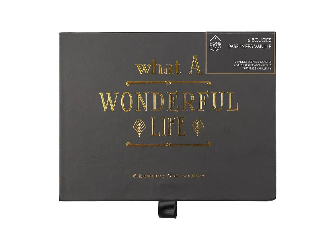 Bougie Parfumee X6 Coffret Noir Home Deco Art Noir, Blanc, Or