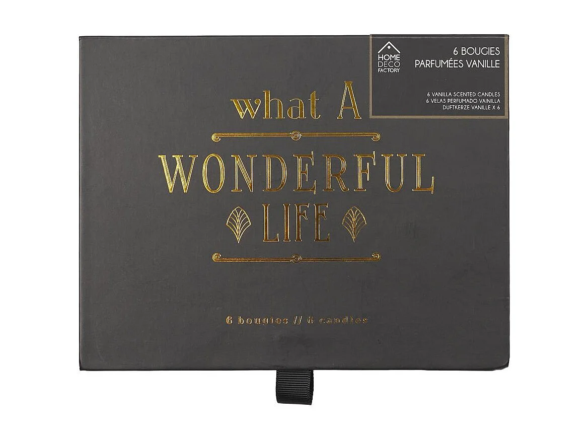 Bougie Parfumee X6 Coffret Noir Home Deco Art Noir, Blanc, Or