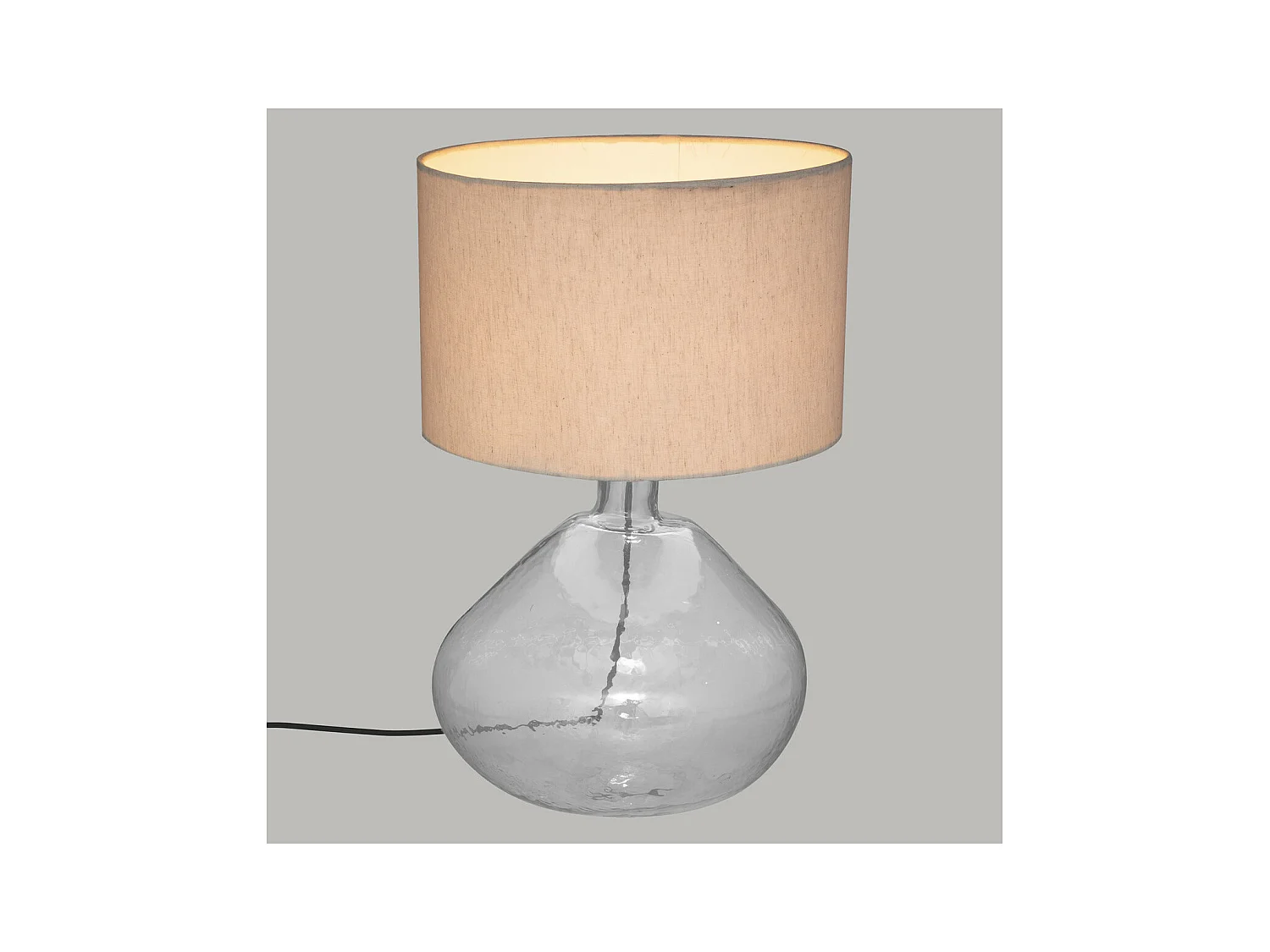 Lampe à poser en Métal et Verre transparent H 56 cm
