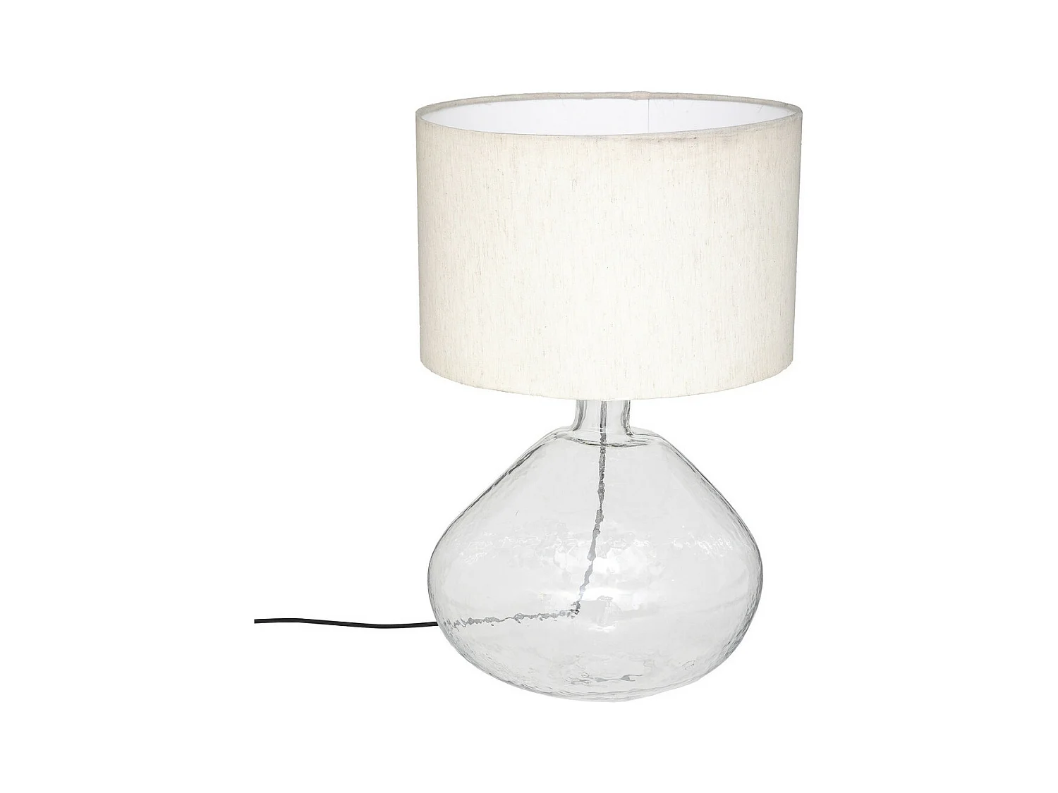 Lampe à poser en Métal et Verre transparent H 56 cm