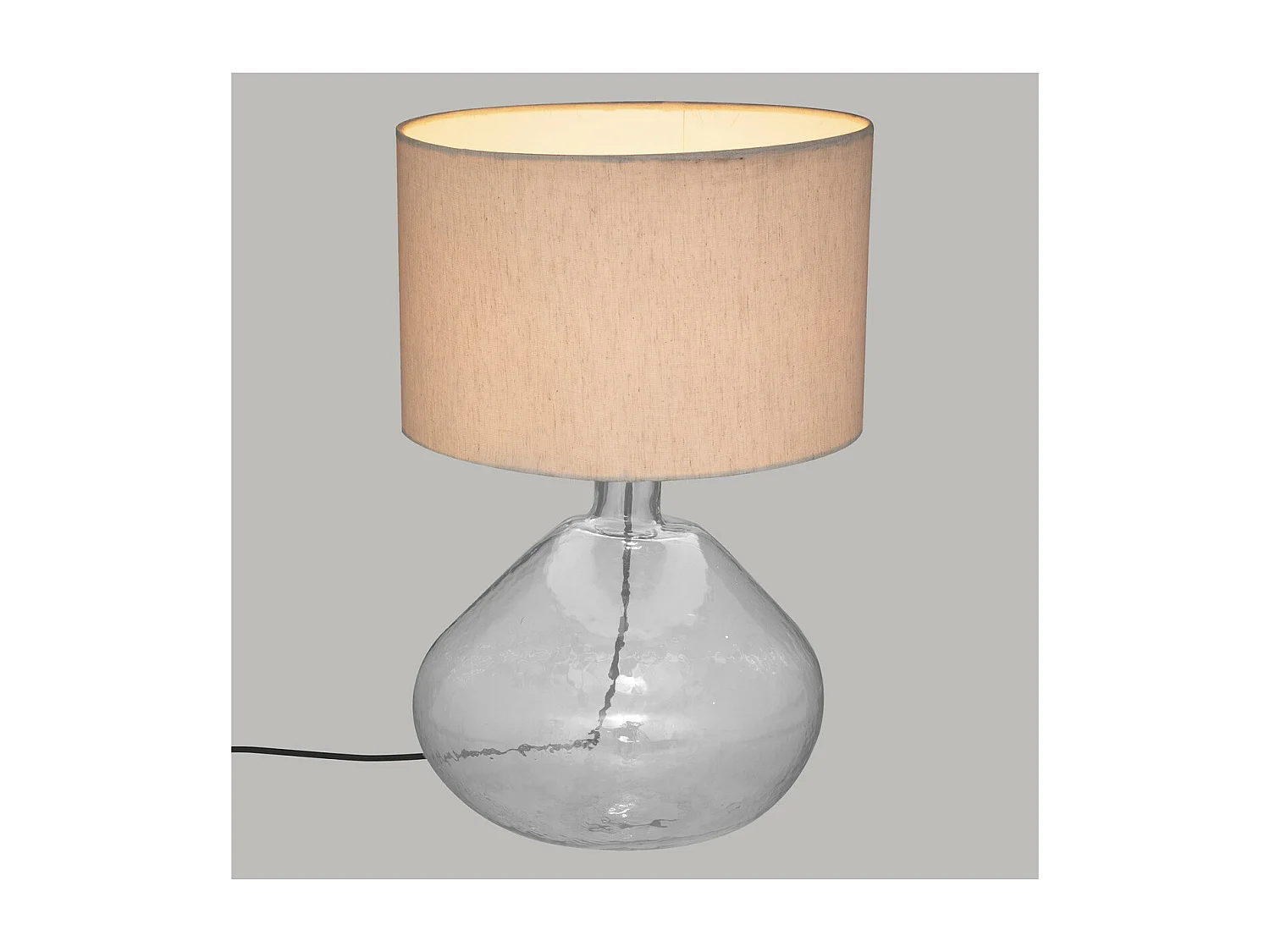 Lampe à poser en Métal et Verre transparent H 56 cm