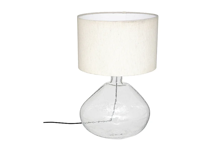 Lampe à poser en Métal et Verre transparent H 56 cm