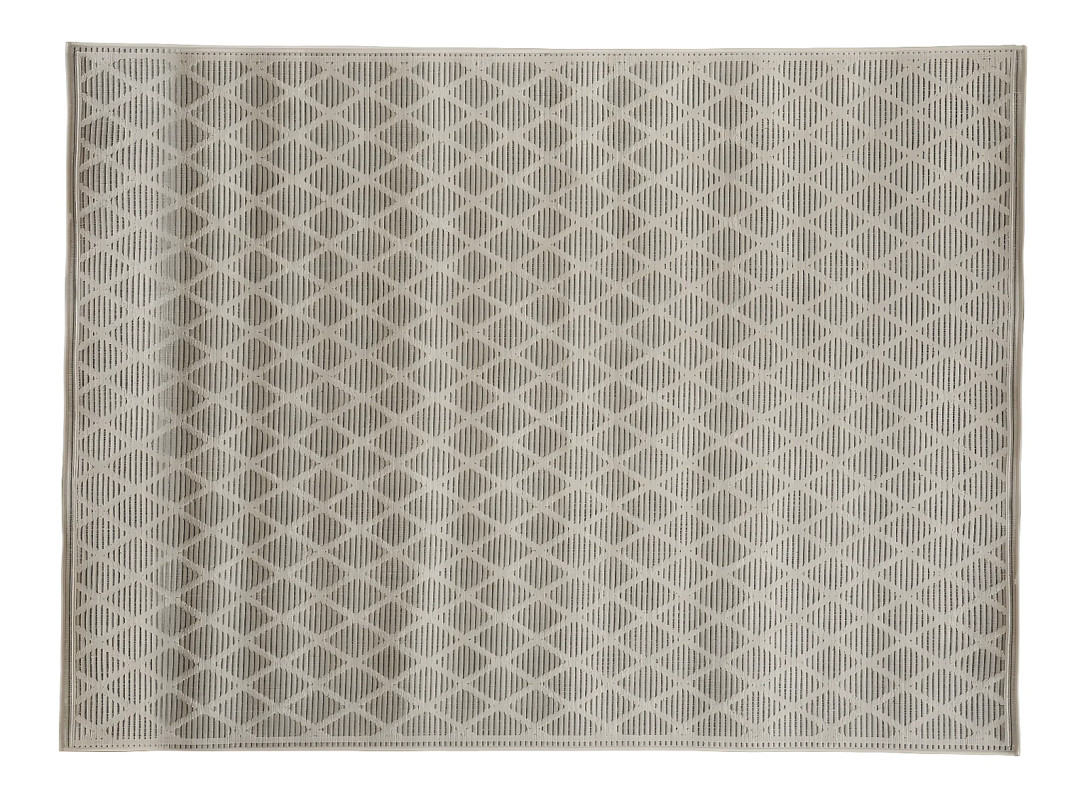 Tapis pour extérieur ou intérieur en polypropylène Gris tissé en forme de losanges 160 x 230 cm