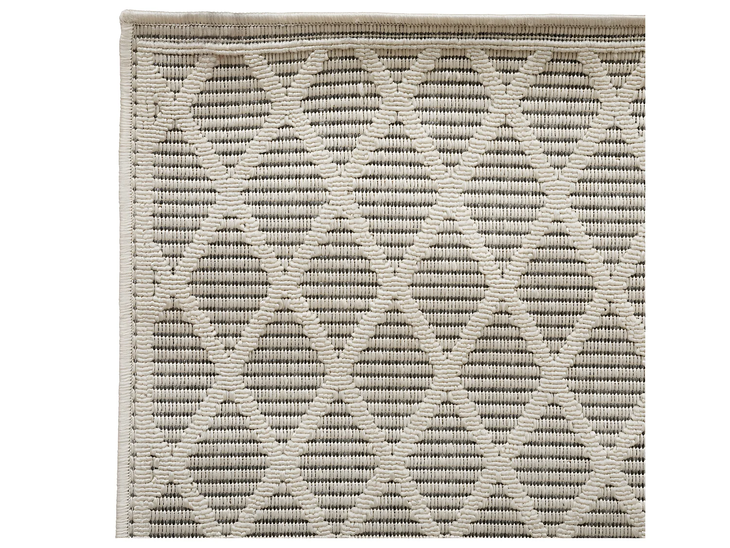 Tapis pour extérieur ou intérieur en polypropylène Gris tissé en forme de losanges 160 x 230 cm
