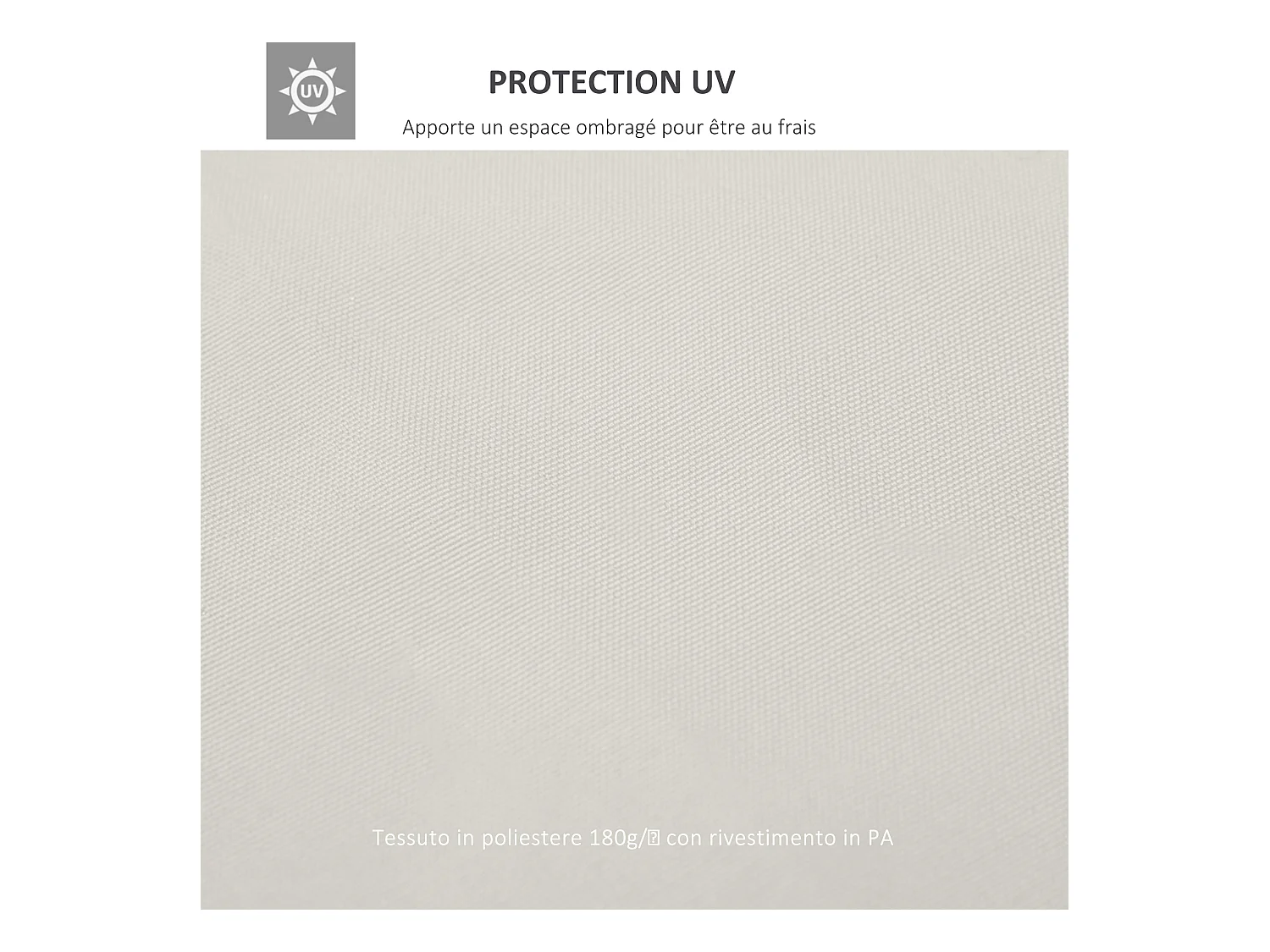 Toile de toit de rechange pour pavillon tonnelle tente 3x3m crème