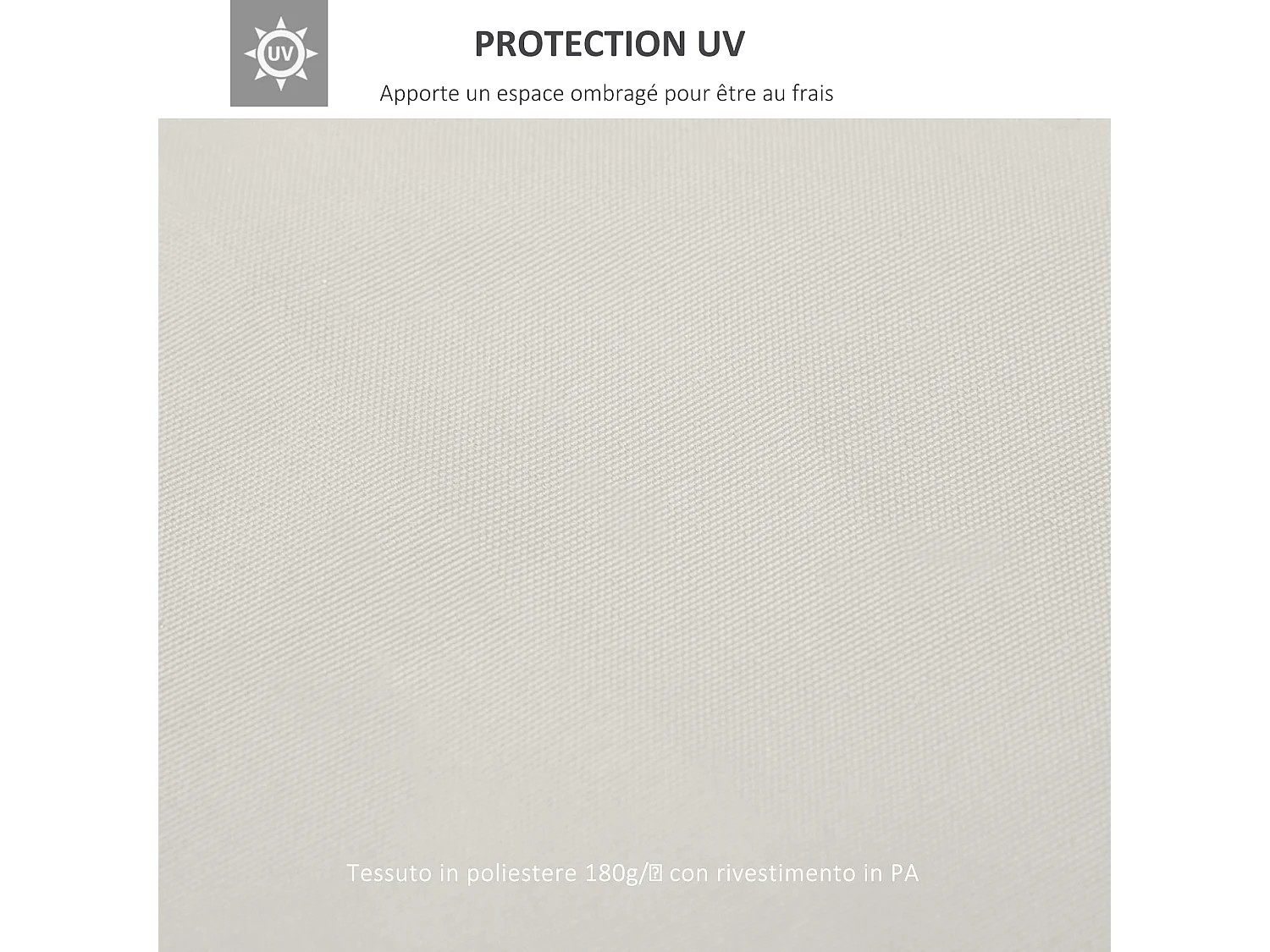 Toile de toit de rechange pour pavillon tonnelle tente 3x3m crème