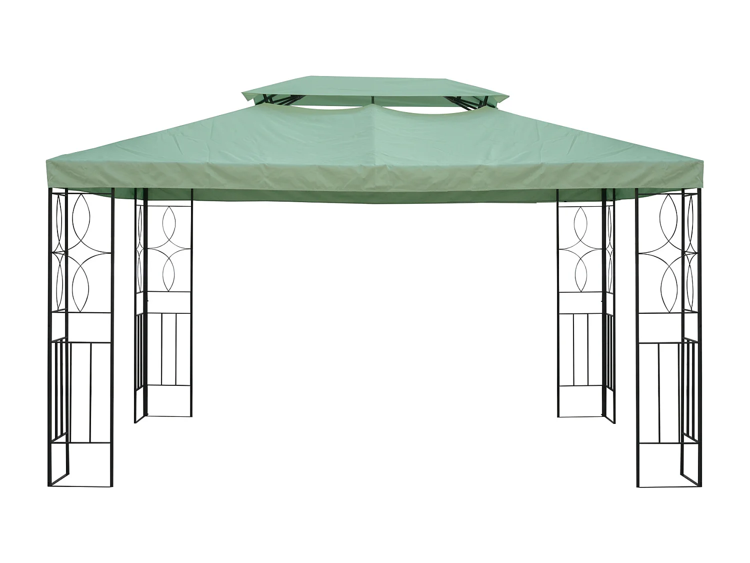 Toile de rechange pour pavillon tonnelle tente 3 x 4 m polyester haute densité 180 g/m² vert