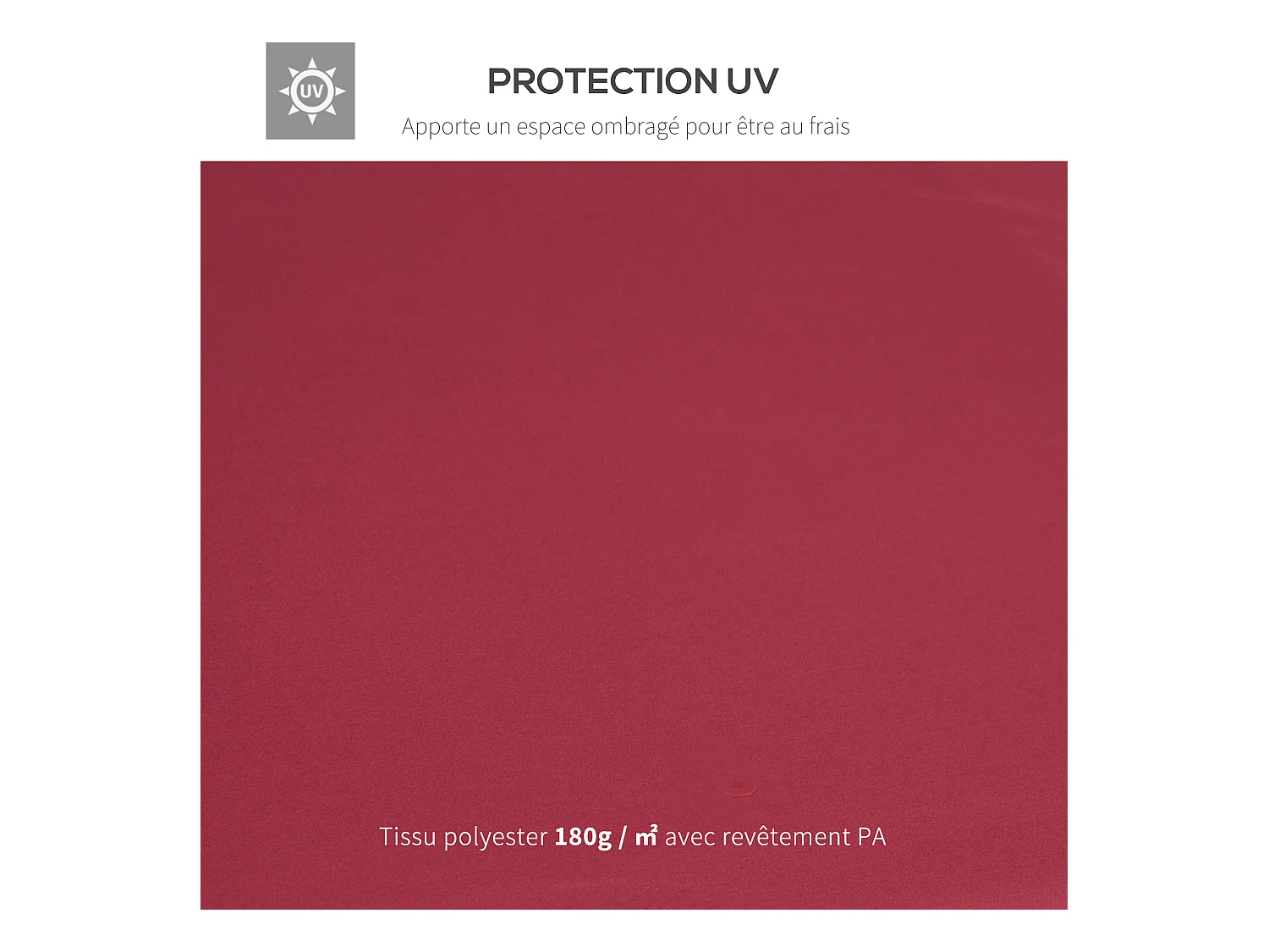 Toile de rechange pour pavillon tonnelle tente 3 x 3 m polyester haute densité 180 g/m² bordeaux