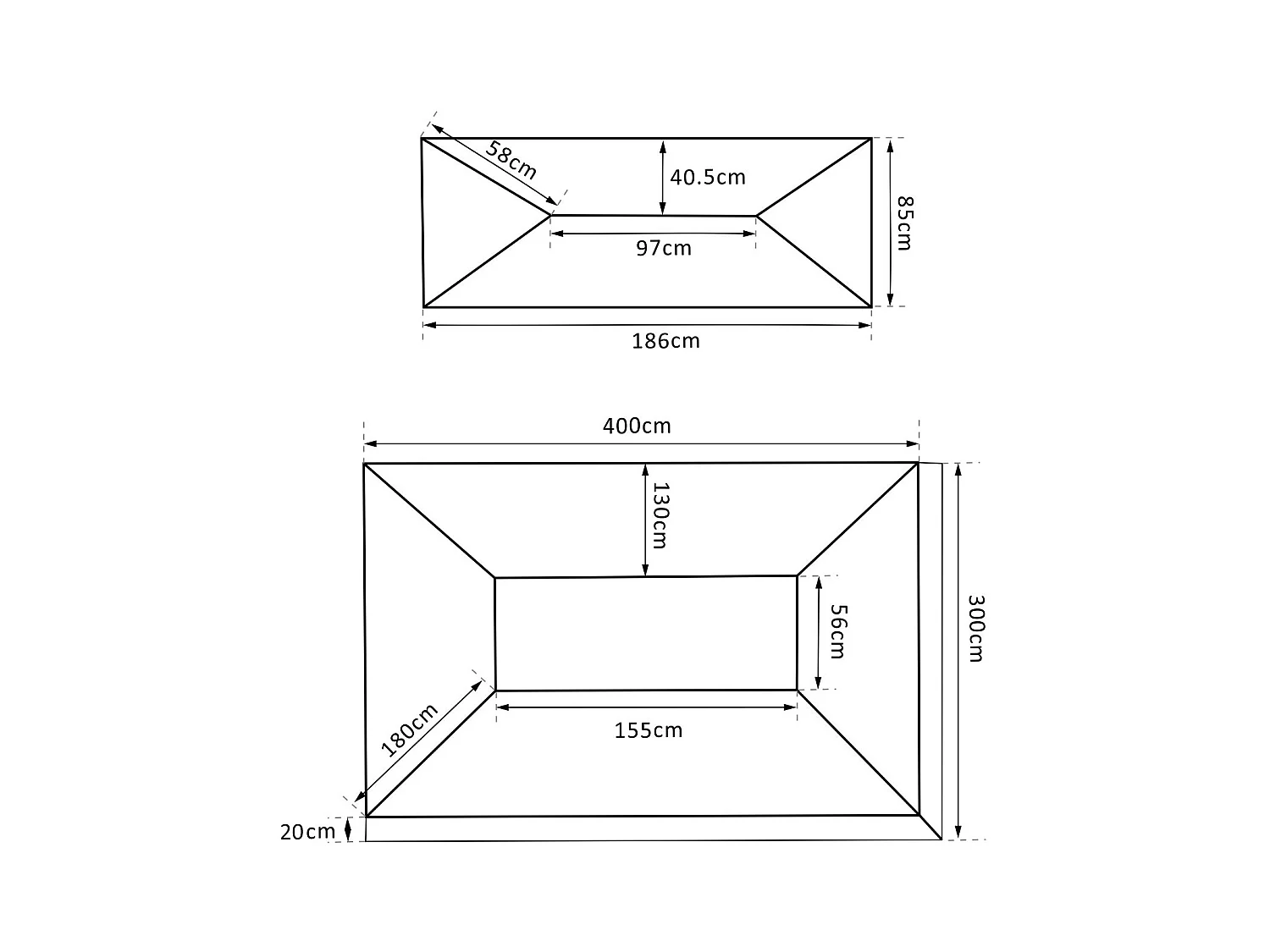 Toile de rechange pour pavillon tonnelle tente 3 x 4 m polyester haute densité 180 g/m² beige