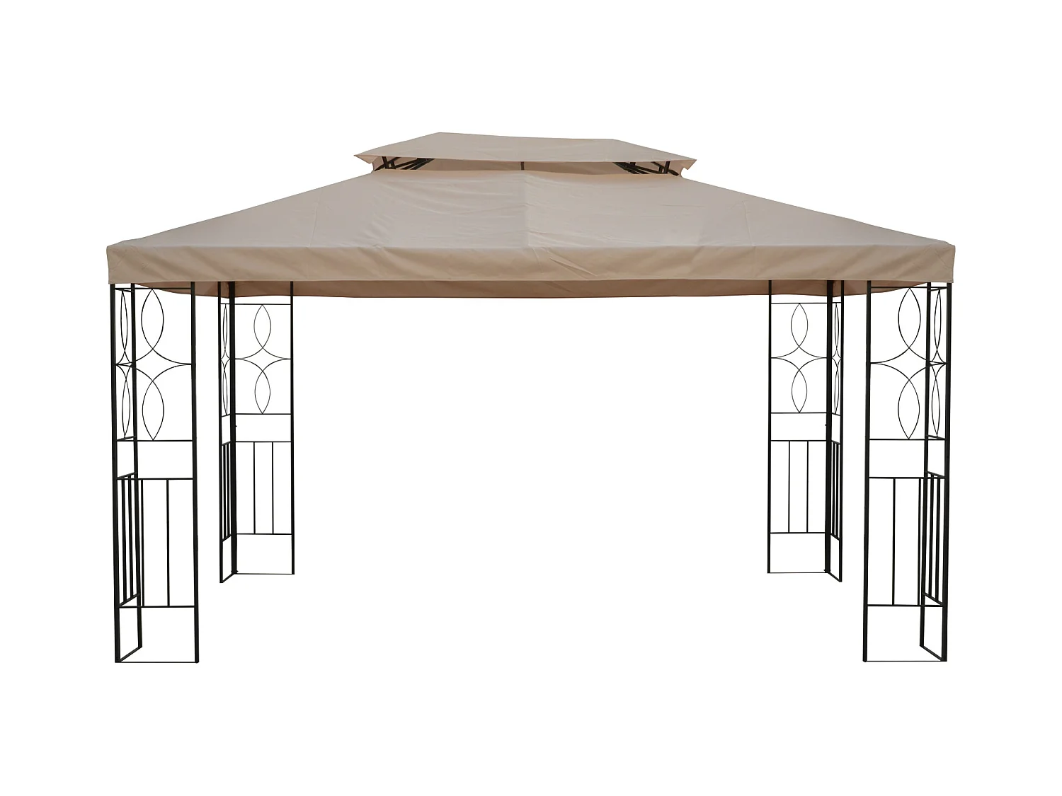Toile de rechange pour pavillon tonnelle tente 3 x 4 m polyester haute densité 180 g/m² beige