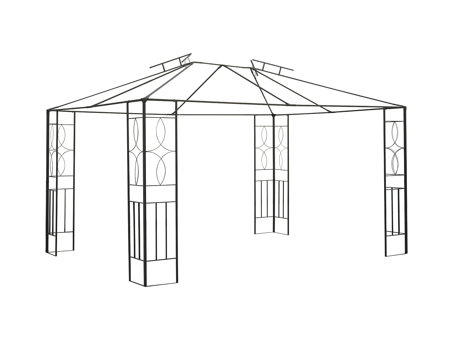 Toile de rechange pour pavillon tonnelle tente 3 x 4 m polyester haute densité 180 g/m² beige