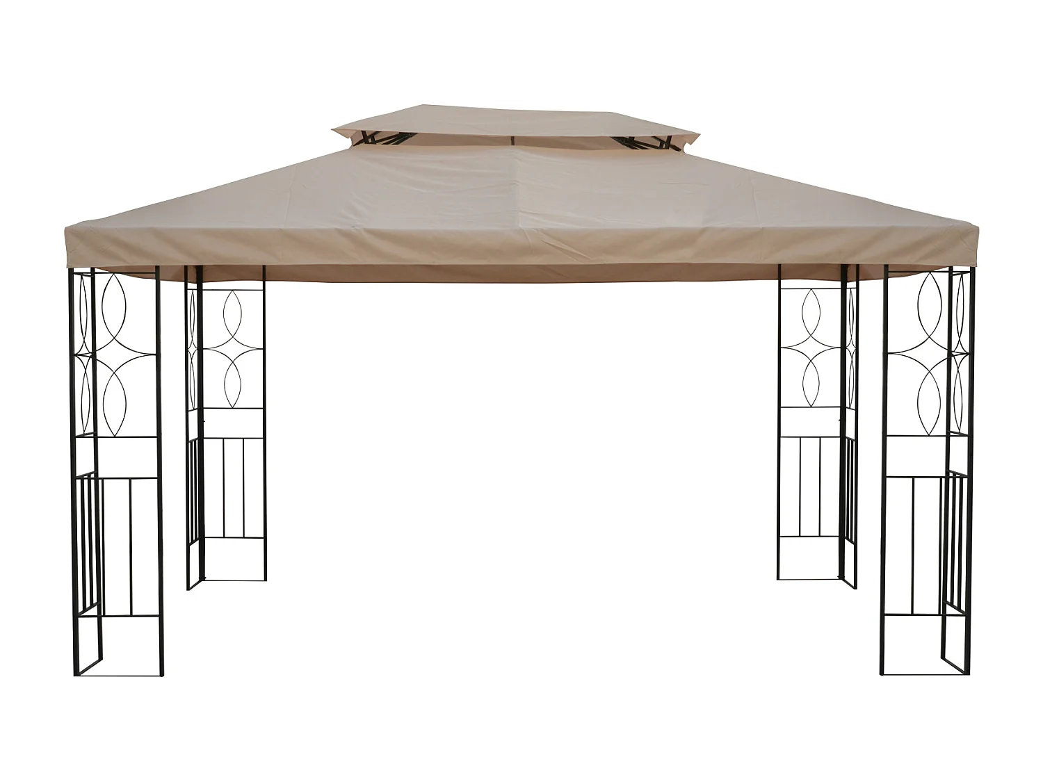 Toile de rechange pour pavillon tonnelle tente 3 x 4 m polyester haute densité 180 g/m² beige