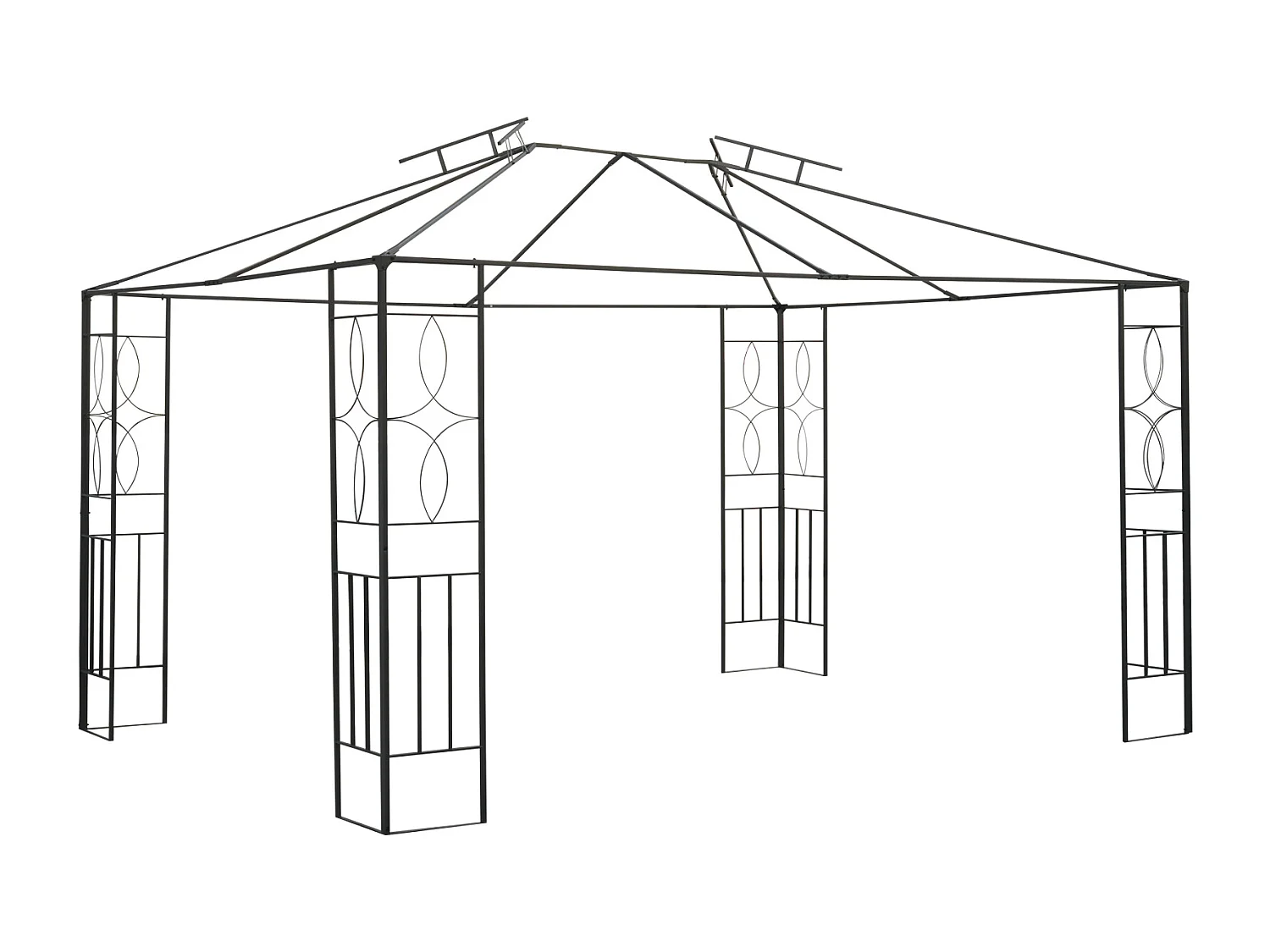 Toile de rechange pour pavillon tonnelle tente 3 x 4 m polyester haute densité 180 g/m² beige