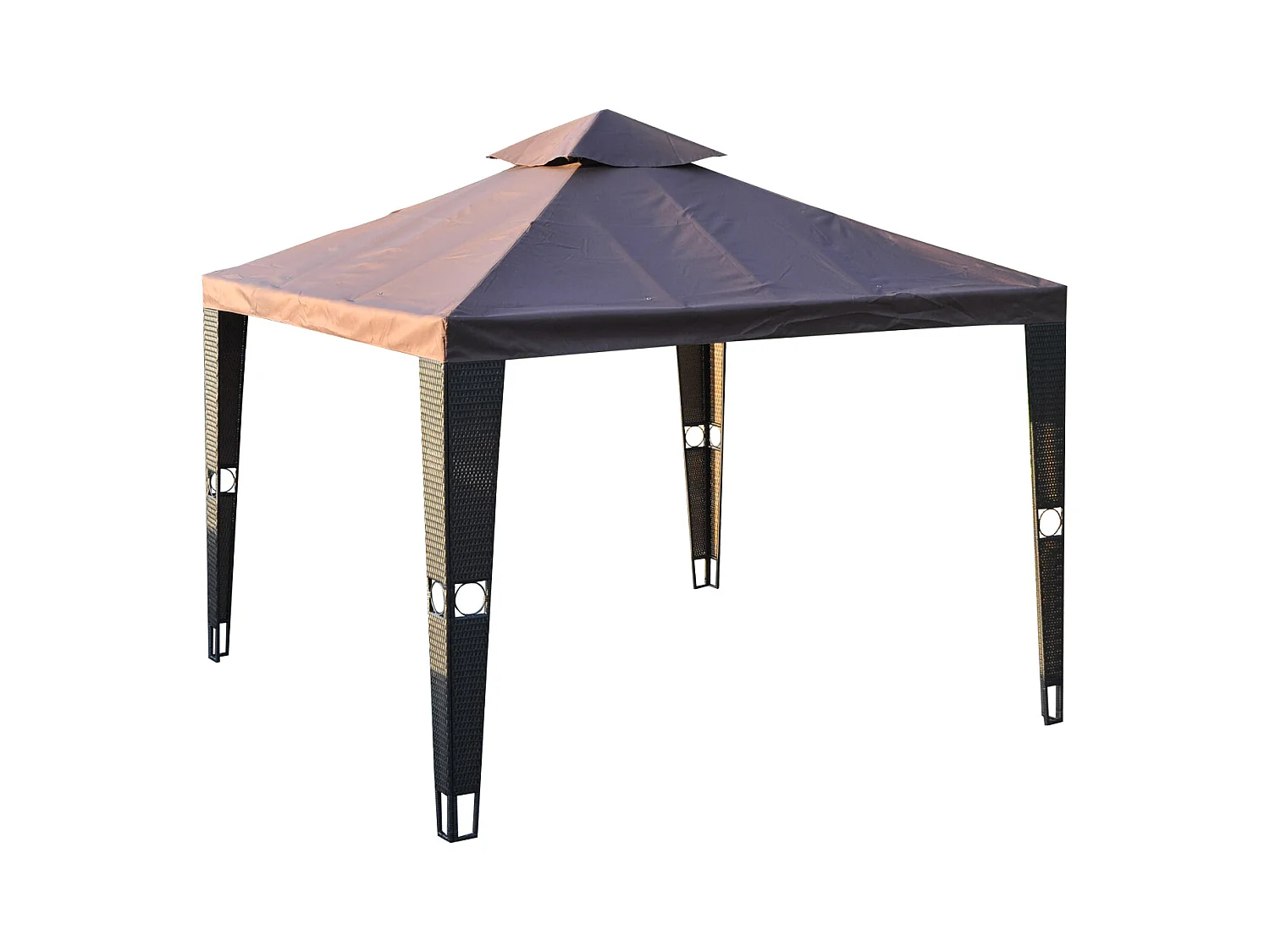 Toile de rechange pour pavillon tonnelle tente 3 x 3 m polyester haute densité 180 g/m² chocolat