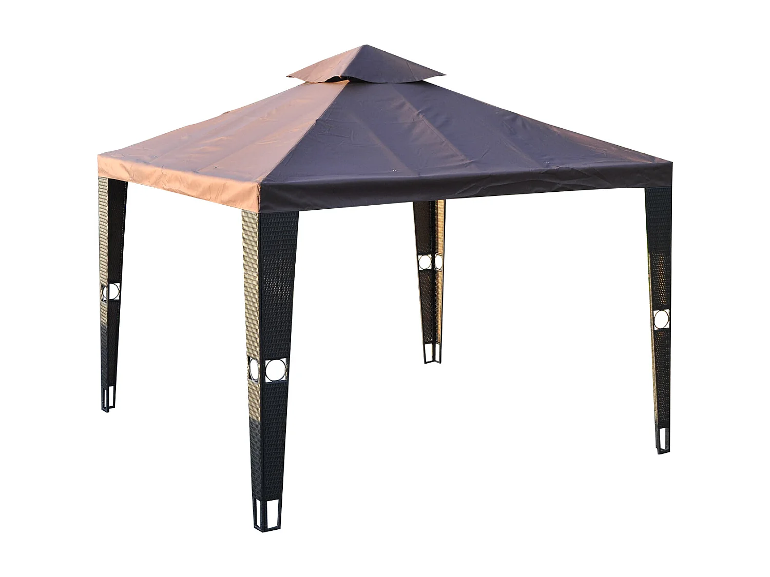 Toile de rechange pour pavillon tonnelle tente 3 x 3 m polyester haute densité 180 g/m² chocolat