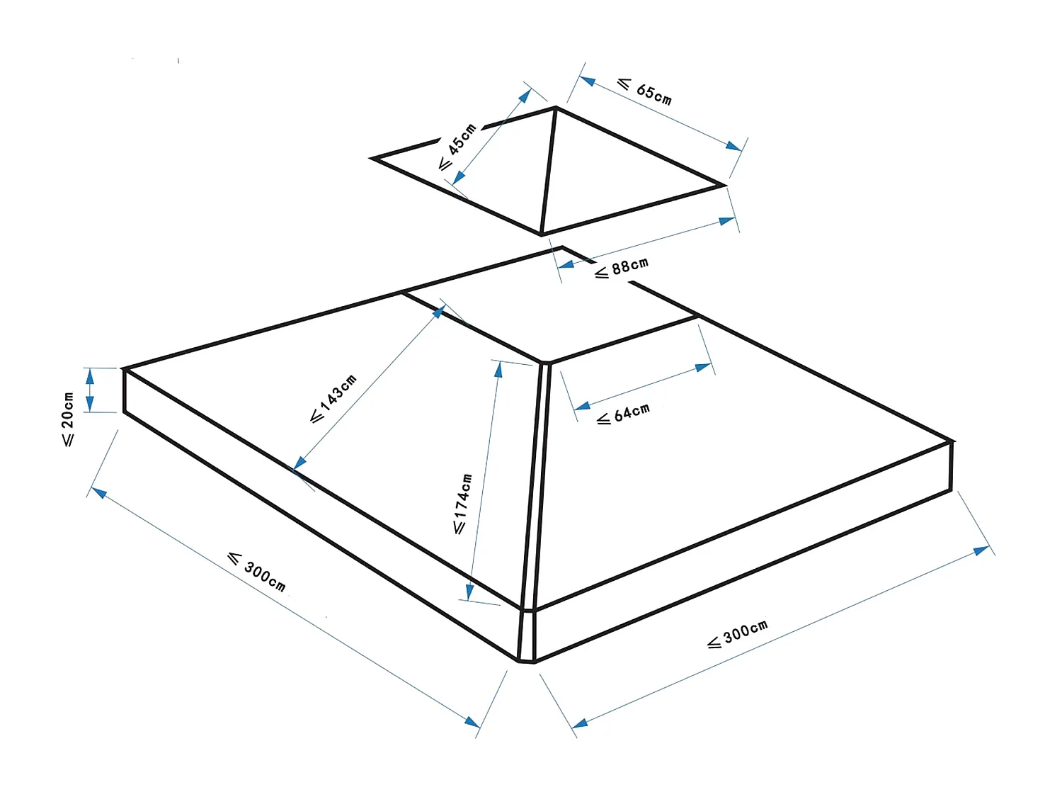 Toile de rechange pour pavillon tonnelle tente 3 x 3 m vert foncé