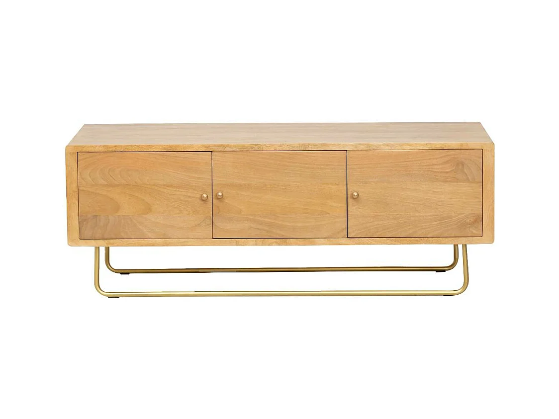 Meuble TV en bois de manguier et métal Zack