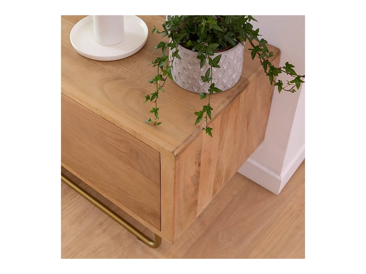 Meuble TV en bois de manguier et métal Zack