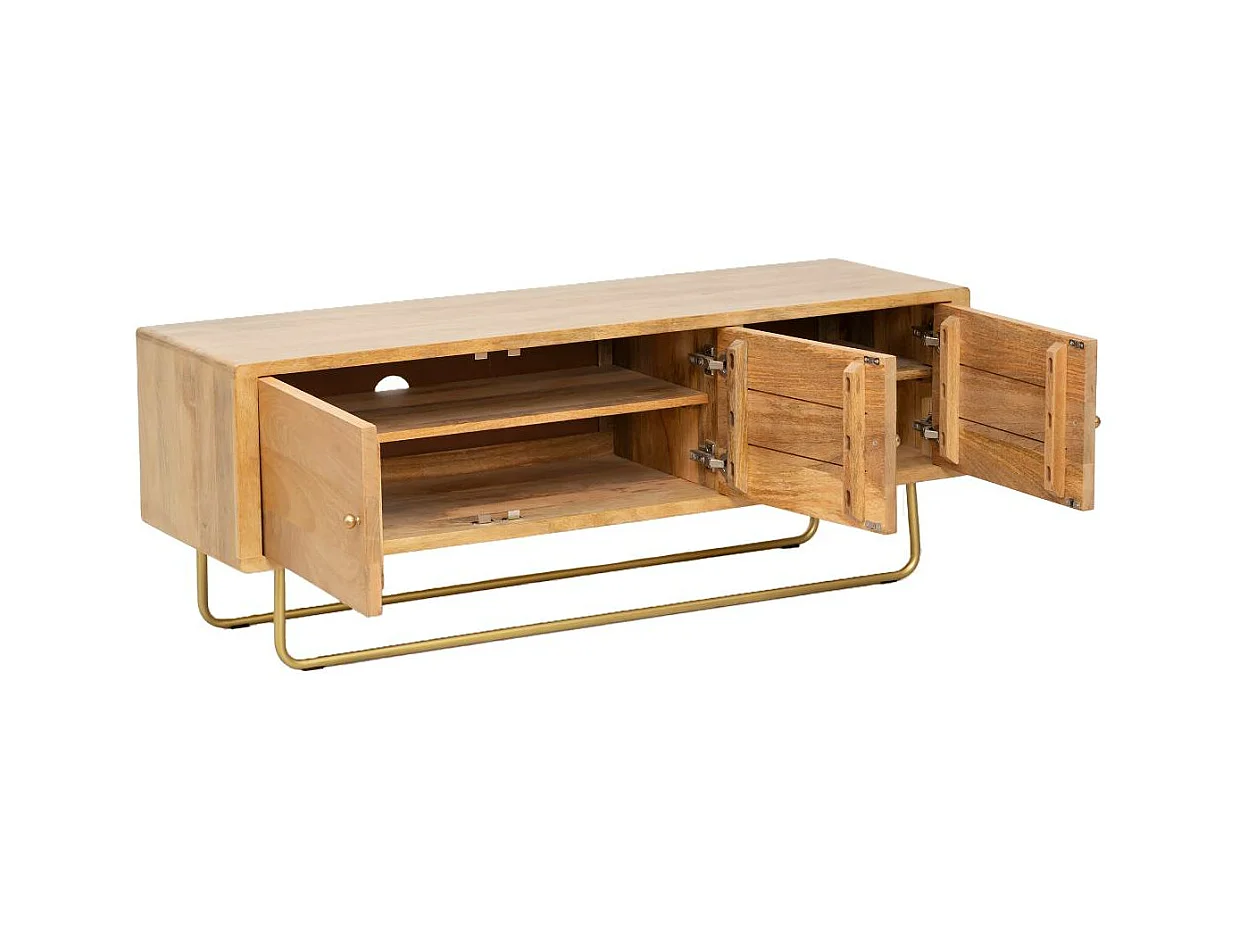 Meuble TV en bois de manguier et métal Zack