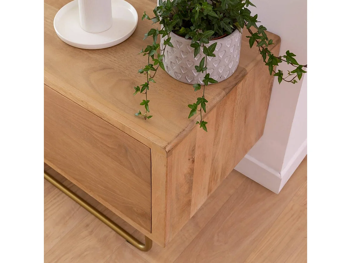 Meuble TV en bois de manguier et métal Zack