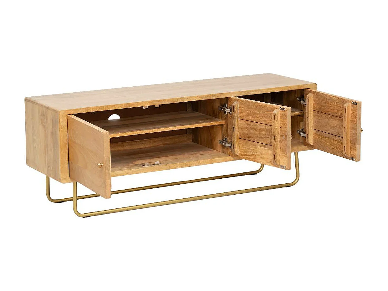 Meuble TV en bois de manguier et métal Zack