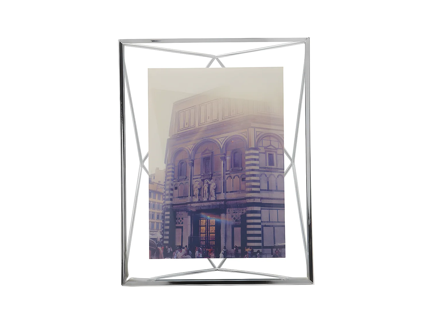 Cadre photo filaire en métal Prisma 13x18cm argenté