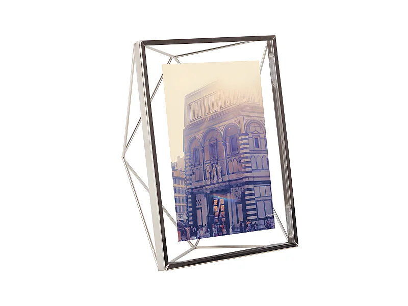 Cadre photo filaire en métal Prisma 13x18cm argenté