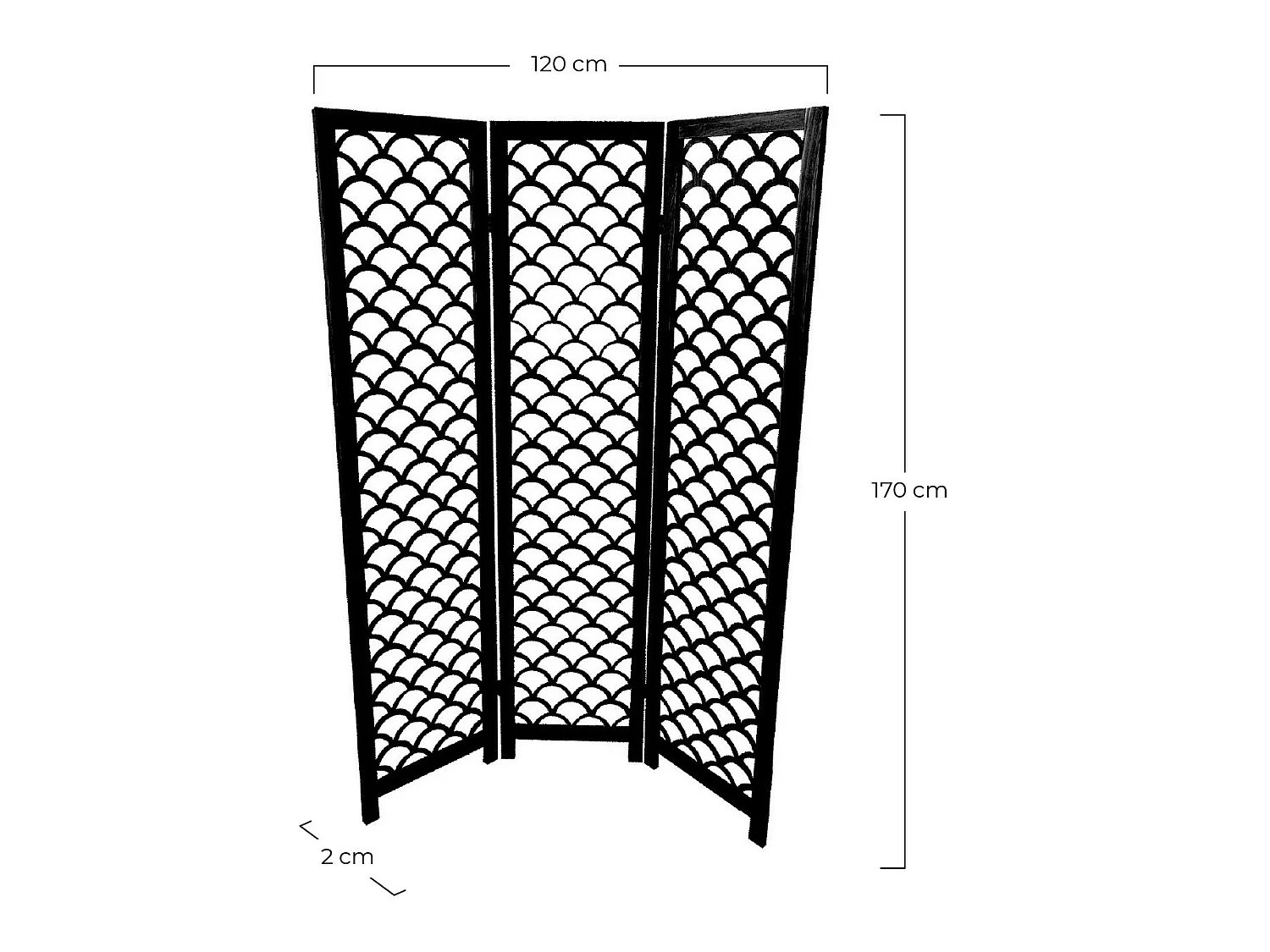 Biombo de Madera Kapalua 2x120x170cm 7house