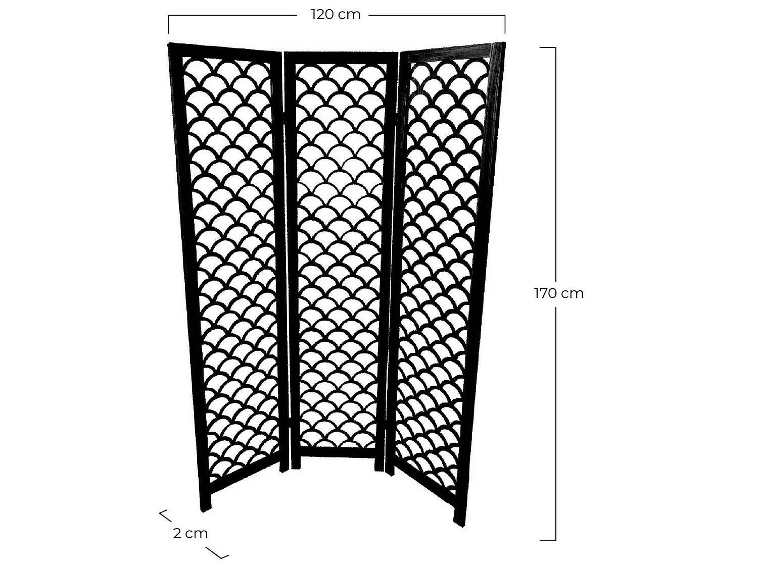Schermo in legno Kapalua 2x120x170cm 7house