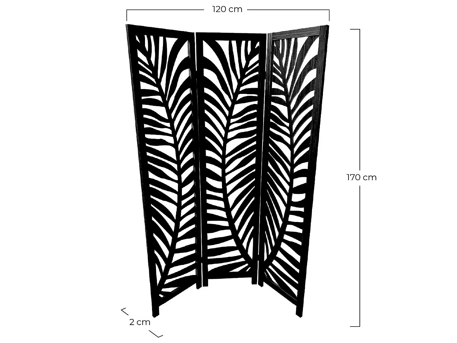 Paravent en bois Ewa 2x120x170cm 7house