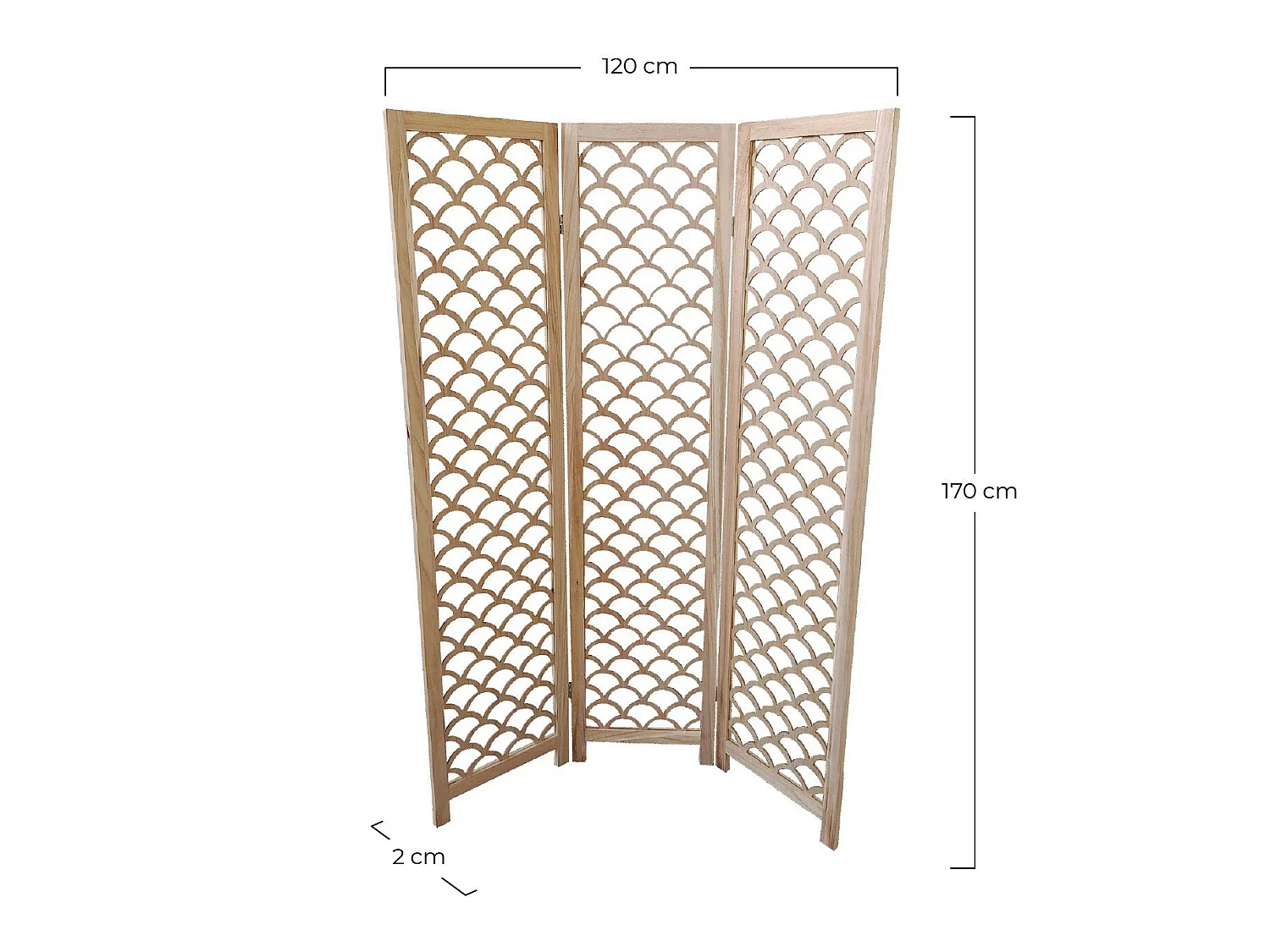 Biombo de Madera Kapalua 2x120x170cm 7house