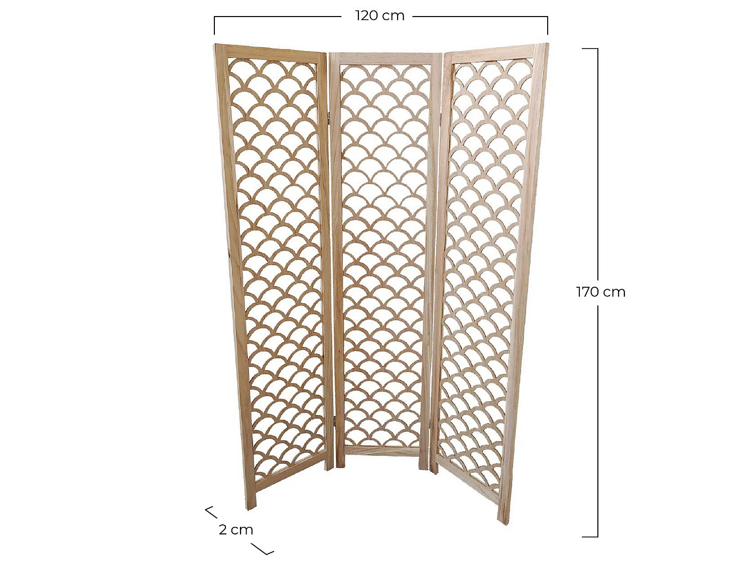 Biombo de Madera Kapalua 2x120x170cm 7house